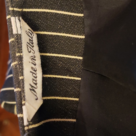 ACCENTO BY MARZOTTO black tan pinstripe blazer pantsuit EUC - Picture 5 of 6